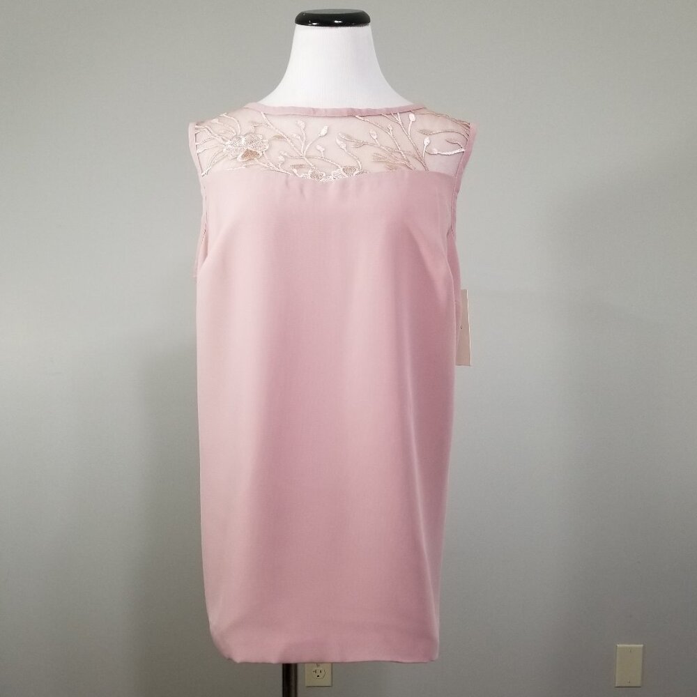 NWT Lanting Bride 18W Mother of the Bride Top Dusty Rose Embroidered Illusion